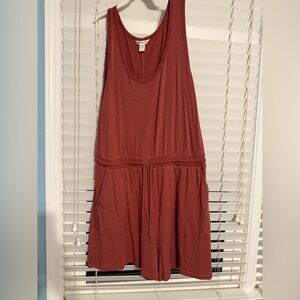 Athleta Sleeveless Romper in Rust